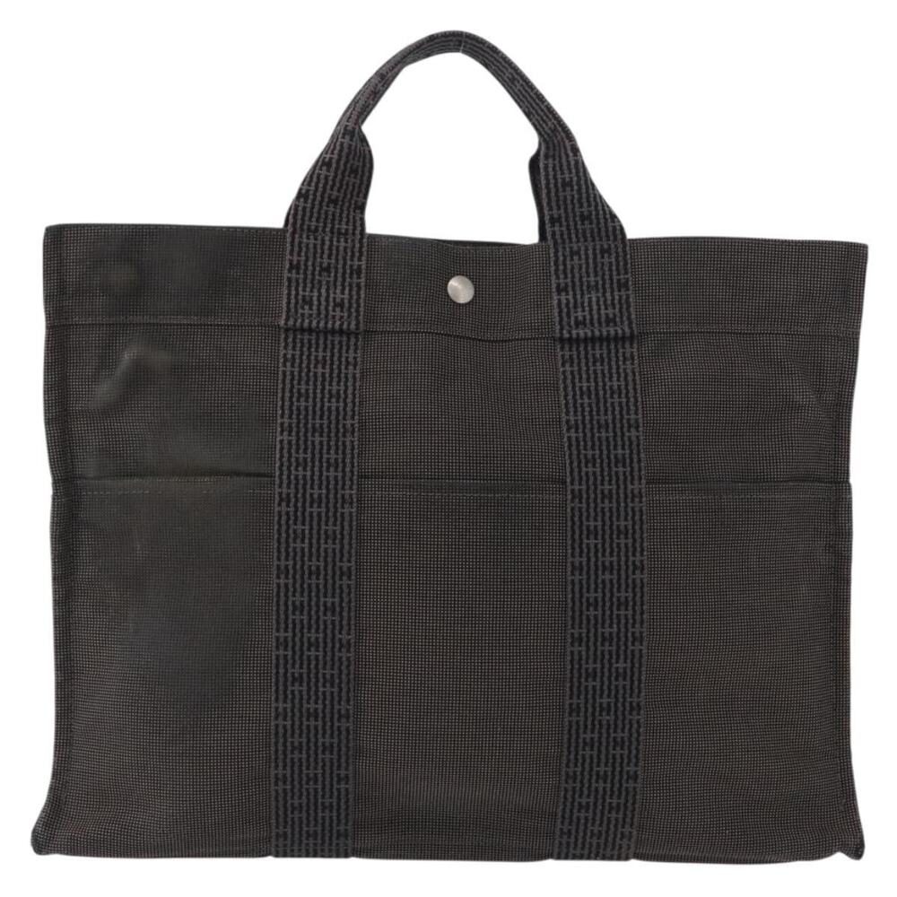 Hermes Canvas Her Line Tote MM Handbag Gray